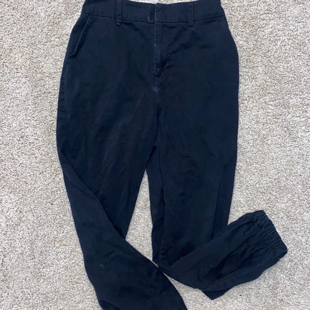 black jogger style pants